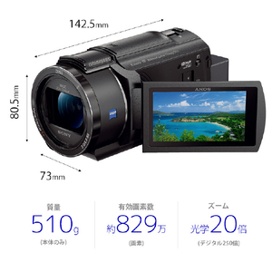 SONY 64GB内蔵メモリー デジタル4Kビデオカメラレコーダー ブラック FDR-AX45A B-イメージ2