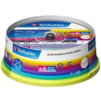 Verbatim データ用DVD+R DL 8．5GB 2．4-8倍速 インクジェットプリンタ対応 スピンドルケース 25枚入り DTR85HP25V1