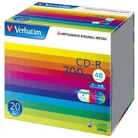 Verbatim データ用CD-R 700MB 48倍速 インクジェットプリンタ対応 20枚入り SR80SP20V1