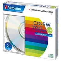 Verbatim データ用CD-RW 700MB 1-4倍速 5枚入り SW80QU5V1
