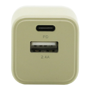 インプリンク PD20W対応 Type-C1ポート/USB1ポート AC充電器 Melia ベージュ IMAC1CUPD20BE-イメージ3