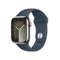 Apple Apple Watch Series 9(GPS + Cellularモデル)- 41mm シルバーステンレススチールケースとストームブルースポーツバンド - M/L MRJ33J/A