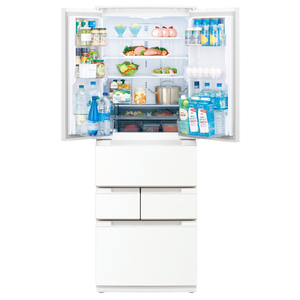 シャープ 457L 6ドア冷蔵庫 プラズマクラスター冷蔵庫 ラスティックホワイト SJMF46MW-イメージ2
