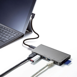 サンワサプライ USB Type-C ドッキングハブ(HDMI・LANポート・カードリーダー搭載) USB-3TCH14S2-イメージ4