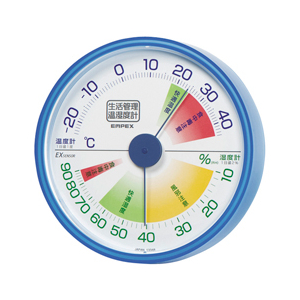 エンペックス 生活管理温湿度計 クリアブルー TM2416-イメージ1