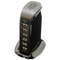 インプリンク USB6ポート DESK TOP AC充電器 計8A ブラック IAC6U80SIBK