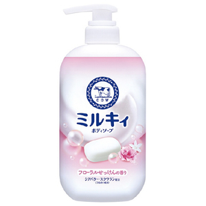 牛乳石鹸 ミルキィボディソープ フローラルせっけんの香り ポンプ付500ML ﾐﾙｷｲBSﾌﾛ-ﾗﾙｾﾂｹﾝP500ML-イメージ1