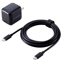 エレコム USB Power Delivery 45W AC充電器(USB Type-Cケーブル付属) ブラック ACDC-PD8445BK