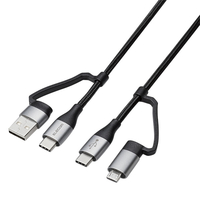 エレコム 4in1 USBケーブル(2．0m) ブラック MPAAMBCC20BK