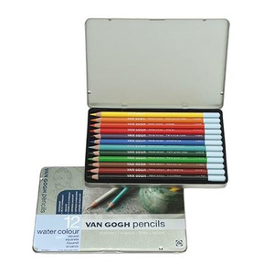サクラクレパス ヴァンゴッホ水彩色鉛筆 12色セット(メタルケース入り) ｳﾞｱﾝｺﾞﾂﾎｽｲｻｲｲﾛｴﾝﾋﾟﾂ12ｼﾖｸ-イメージ1