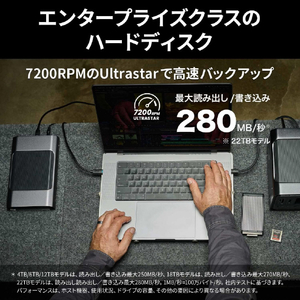 SanDisk Professional 外付けHDD USB-C接続 G-DRIVE(Mac/Windows11対応) [8TB /据え置き型] G-DRIVE SDPHF1A-008T-SBAAD-イメージ4