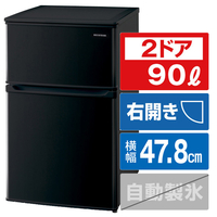 アイリスオーヤマ 【訳あり品】【右開き】90L 2ドア冷蔵庫 ブラック IRSD-9B-B