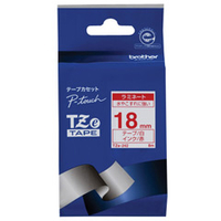 ブラザー ラミネートテープ(赤文字/白/18mm幅) TZE-242