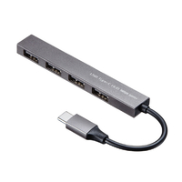 サンワサプライ USB Type-C USB2．0 4ポート スリムハブ シルバー USB-2TCH23SN