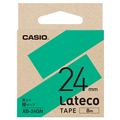カシオ Lateco専用テープ(黒文字/24mm幅) 緑テープ XB-24GN