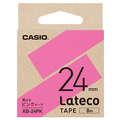 カシオ Lateco専用テープ(黒文字/24mm幅) ピンクテープ XB-24PK