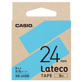 カシオ Lateco専用テープ(黒文字/24mm幅) 水色テープ XB-24SB