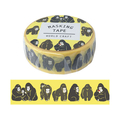 ワールドクラフト マスキングテープ アニマル gorilla 15mm×7m 4個 FC39807-MT-037