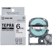キングジム テプラ PROテープカートリッジ 6mm幅 白ラベル/黒文字 SS6K