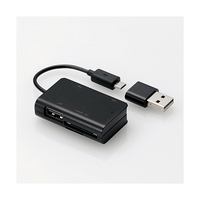 エレコム スマホ・タブレット用メモリリーダライタ(USBポート付) ブラック MRSMBH10BK
