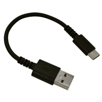 ラスタバナナ スマートフォン用USB充電通信ケーブル(10cm) ブラック R01CAAC3A02BK
