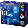 Verbatim 録画用DVD-R DL 2-8倍速対応 インクジェットプリンター対応 10枚入り VHR21HDP10D1
