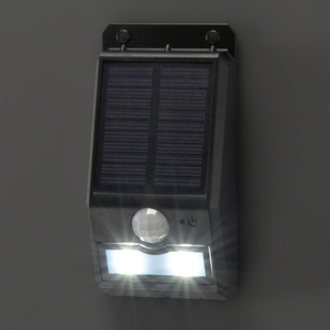 オーム電機 LEDセンサーウォールライト ソーラー式 monban ブラック LS-S108FN4-K-イメージ4