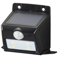 オーム電機 LEDセンサーウォールライト ソーラー式 monban ブラック LS-S108PN4-K