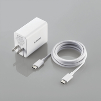 エレコム GaN PD対応 USB AC充電器(PD60W) ケーブル(2m)付属 ホワイト ACDC-PD1460WH