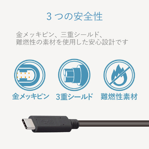 エレコム USB3．1ケーブル(C-C、PD対応) 1．0m ブラック MPA-CC13A10NBK-イメージ6
