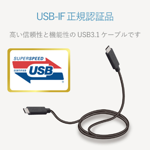 エレコム USB3．1ケーブル(C-C、PD対応) 2．0m ブラック MPA-CC13A20NBK-イメージ3