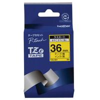 ブラザー ラミネートテープ(黒文字/黄/36mm幅) ピータッチ TZE-661