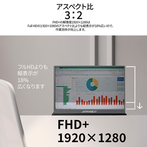 JAPANNEXT 10．5型液晶ディスプレイ ブラック JN-MD-IPS105FHDPR-イメージ2