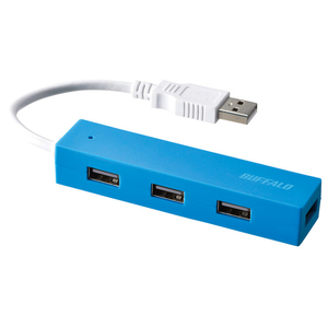 BUFFALO USB2．0バスパワーハブ 4ポートタイプ ブルー BSH4U050U2BL-イメージ1