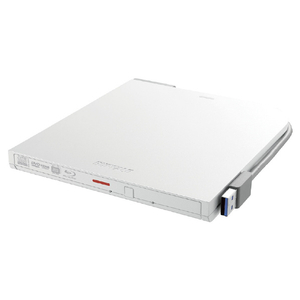 バッファロー USB3．2(Gen1)対応 ポータブルDVDドライブ 書込ソフト添付 ホワイト DVSM-PTV8U3-WHB-イメージ1