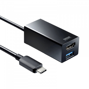 サンワサプライ USB Type-Cハブ付き HDMI変換アダプタ ブラック USB-3TCH35BK-イメージ1