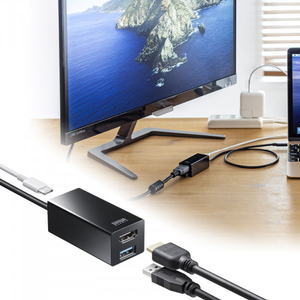 サンワサプライ USB Type-Cハブ付き HDMI変換アダプタ ブラック USB-3TCH35BK-イメージ8