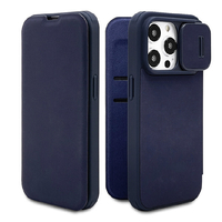 ラスタバナナ iPhone 14 Pro用スライド式カメラ保護カバー付き手帳型ケース VELENS ネイビー 7144IP261PBO