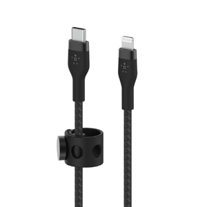 BELKIN USB-C to ライトニングケーブル(高耐久編込シリコンケーブル) 1．0m ブラック CAA011BT1MBK-イメージ5