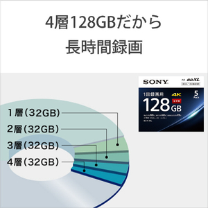 SONY 録画用128GB(4層) 2-4倍速対応 BD-R XLブルーレイディスク 25枚入り 25BNR4VAPP4-イメージ8