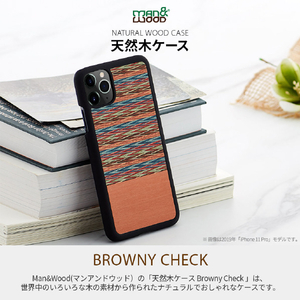 Man & Wood iPhone 12 Pro Max用天然木ケース Browny Check I19262I12PM-イメージ3