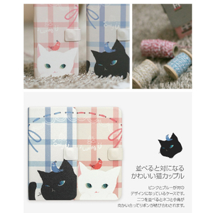 Happymori iPhone XS/X用ケース Cat Couple Diary ホワイト HM10268I8-イメージ3