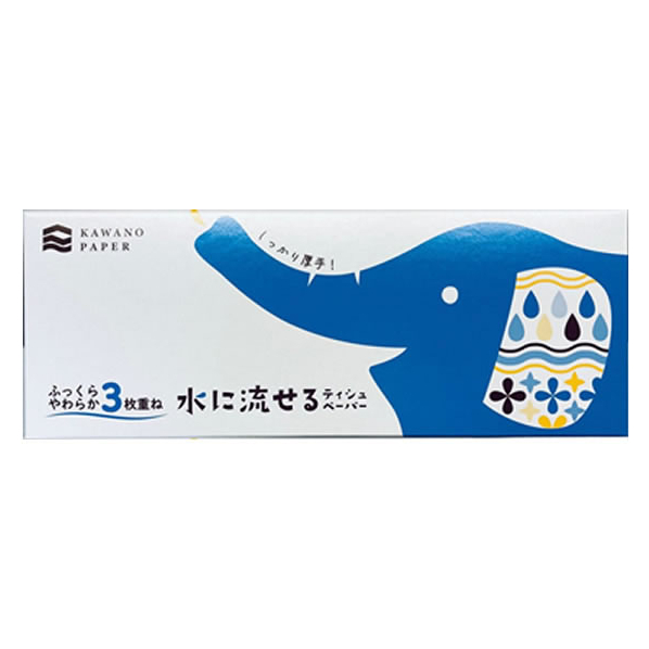 エディオンネットショップ 河野製紙 F 水に流せるティッシュ 3枚重ね 1組 3個 10パック