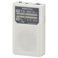 オーム電機 AM/FMポケットラジオ 電池長持ちタイプ AudioComm ホワイト RAD-P136N-W