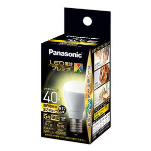 パナソニック LED電球 E17口金 全光束440lm(5．0W 小型電球タイプ 全方向タイプ) 温白色相当 LDA5WWDGE17SZ4-イメージ1