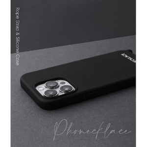 PHONECKLACE iPhone 13 Pro Max用ハンドチェーンストラップ付きシリコンケース ブラック PN23277I13PMBK-イメージ12