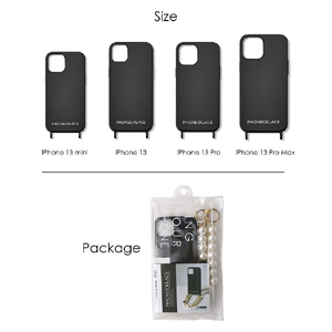 PHONECKLACE iPhone 13 Pro Max用ハンドチェーンストラップ付きシリコンケース ブラック PN23277I13PMBK-イメージ15