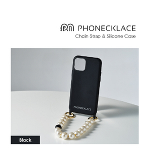 PHONECKLACE iPhone 13 Pro Max用ハンドチェーンストラップ付きシリコンケース ブラック PN23277I13PMBK-イメージ4
