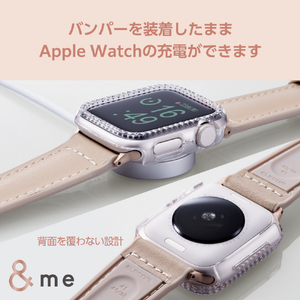 エレコム Apple Watch SE(40mm)用&me ハードバンパー ストーン付 クリア AW-23EBPPJCR-イメージ7