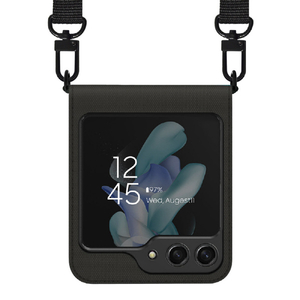 araree Galaxy Z Flip5用ケース ショルダーストラップ付き CANVAS DIARY ブラック AR25283GZFP5-イメージ1